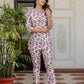 Antaran Off White Pure Cotton Floral Printed Co Ord Set - Swadesiicart