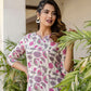 Antaran Off White Pure Cotton Floral Printed Co Ord Set - Swadesiicart