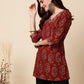 Antaran Maroon Pure Cotton Maroon Printed Tunic - Swadesiicart