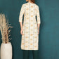 Antaran Off White Pure Cotton Embellished Kurta - Swadesiicart