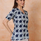 Antaran Blue Pure Cotton Printed Tunic - Swadesiicart