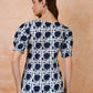 Antaran Blue Pure Cotton Printed Tunic - Swadesiicart