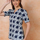 Antaran Blue Pure Cotton Printed Tunic - Swadesiicart