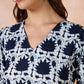 Antaran Blue Pure Cotton Printed Tunic - Swadesiicart