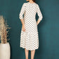 Antaran White Rayon Polka Printed Dress - Swadesiicart