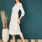 Antaran White Rayon Polka Printed Dress - Swadesiicart