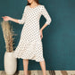Antaran White Rayon Polka Printed Dress - Swadesiicart