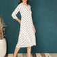 Antaran White Rayon Polka Printed Dress - Swadesiicart
