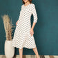 Antaran White Rayon Polka Printed Dress - Swadesiicart