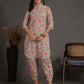 Antaran Sky Blue Pure Cotton Floral Printed Co Ord Set - Swadesiicart