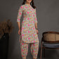 Antaran Sky Blue Pure Cotton Floral Printed Co Ord Set - Swadesiicart