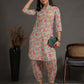 Antaran Sky Blue Pure Cotton Floral Printed Co Ord Set - Swadesiicart
