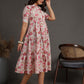 Antaran White Pure Cotton Tiered Floral Printed Dress - Swadesiicart