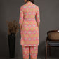 Antaran Peach Pure Cotton Printed Co Ord Set