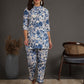Antaran White Pure Cotton Printed Cord Set With Lace Detail - Swadesiicart