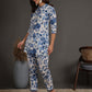 Antaran White Pure Cotton Printed Cord Set With Lace Detail - Swadesiicart