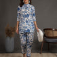 Antaran White Pure Cotton Printed Cord Set With Lace Detail - Swadesiicart