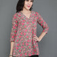 Antaran Grey Pure Cotton Embroidered Top - Swadesiicart