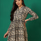 Antaran Black Pure Cotton Printed Tunic - Swadesiicart