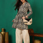 Antaran Black Pure Cotton Printed Tunic - Swadesiicart