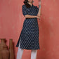 Antaran Blue Pure Cotton Front Buttoned Indigo Printed Kurta - Swadesiicart