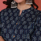 Antaran Blue Pure Cotton Front Buttoned Indigo Printed Kurta - Swadesiicart