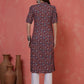 Antaran Maroon Pure Cotton Front Buttoned Printed Kurta - Swadesiicart