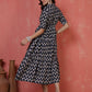 Antaran Blue Pure Cotton Tiered Printed Dress - Swadesiicart