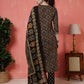 Antaran Black Pure Cotton Embroidered Kurta Pant Dupatta - Swadesiicart
