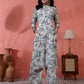 Antaran Off White Pure Cotton Printed Kurta Pant Set - Swadesiicart