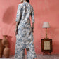Antaran Off White Pure Cotton Printed Kurta Pant Set - Swadesiicart