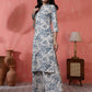 Antaran Off White Pure Cotton Printed Kurta Pant Set - Swadesiicart