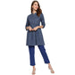 Antaran Blue Pure Cotton Printed Tunic - Swadesiicart