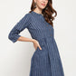 Antaran Blue Pure Cotton Printed Tunic - Swadesiicart