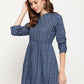 Antaran Blue Pure Cotton Printed Tunic - Swadesiicart