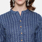 Antaran Blue Pure Cotton Printed Tunic - Swadesiicart
