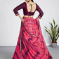 House of Panchhi Rose Organza Siroski Stone Work Leheriya Print Lehenga Choli & Dupatta | Swadesiicart