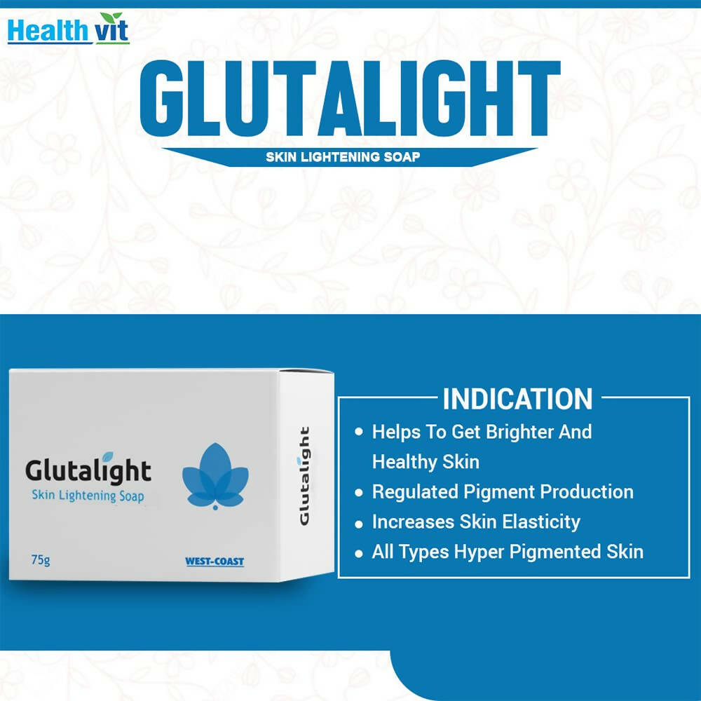Healthvit Glutalight Skin Lightening Soap - Swadesiicart