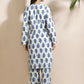 Breathables Women’S Cream Cotton Indian Motif Butta Loungewear Co-Ord Set – Long Kurta & Pants