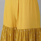 Ahalyaa Mustard Georgette Gold Foil Print Peplum Kurta Sharara Set With Dupatta | Swadesiicart