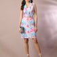 Myshka Women's Multi Printed Shawl Neck Party Top With Skirt Co-ord set - Swadesiicart