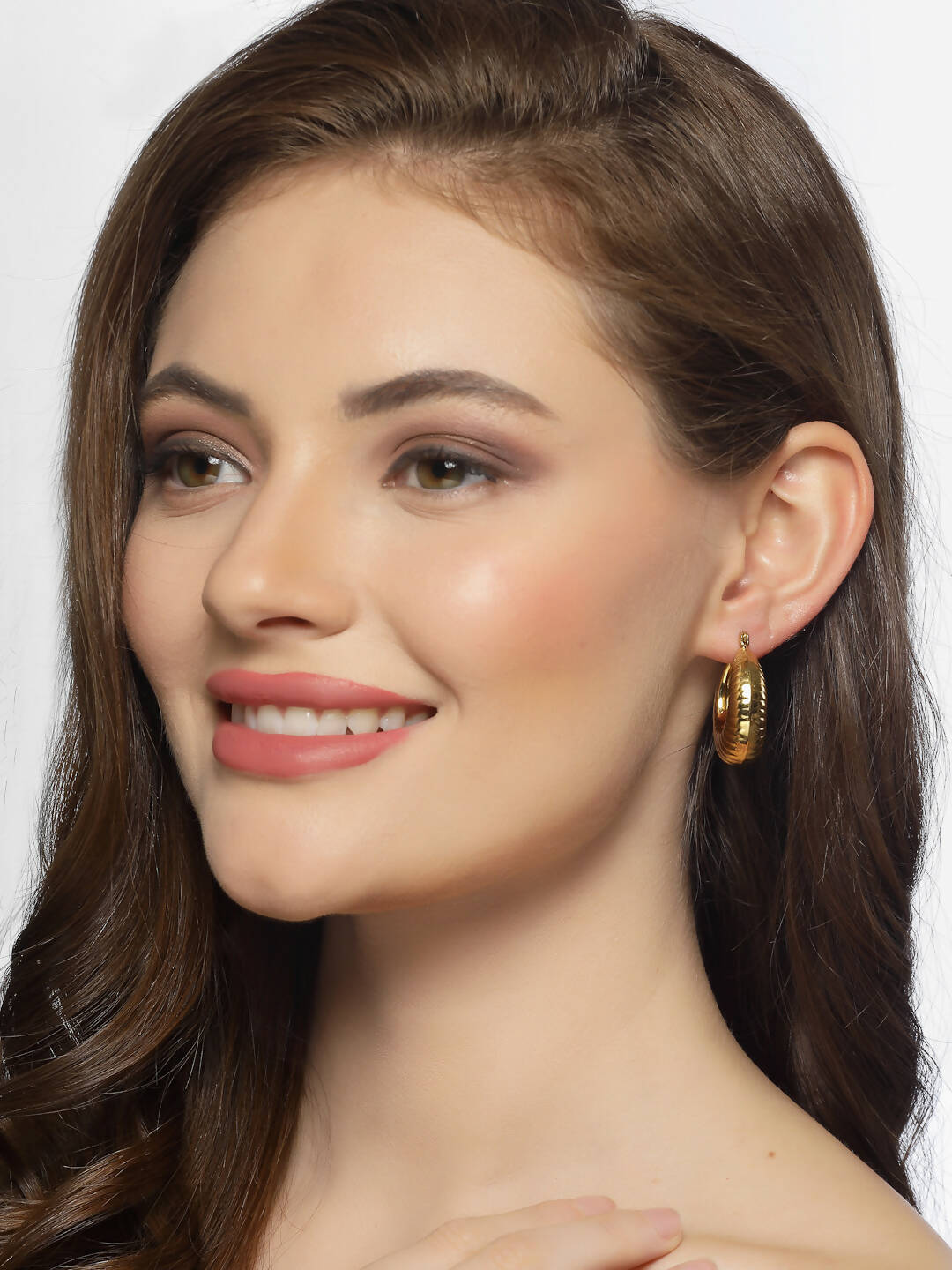 NVR Women Gold Circular Hoop Earrings | Swadesiicart