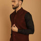 Even Apparels Pure Wool Nehru Jacket - Maroon | Swadesiicart
