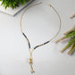 AanyaCentric Gold-Polished Short Mangalsutra Set with Earrings