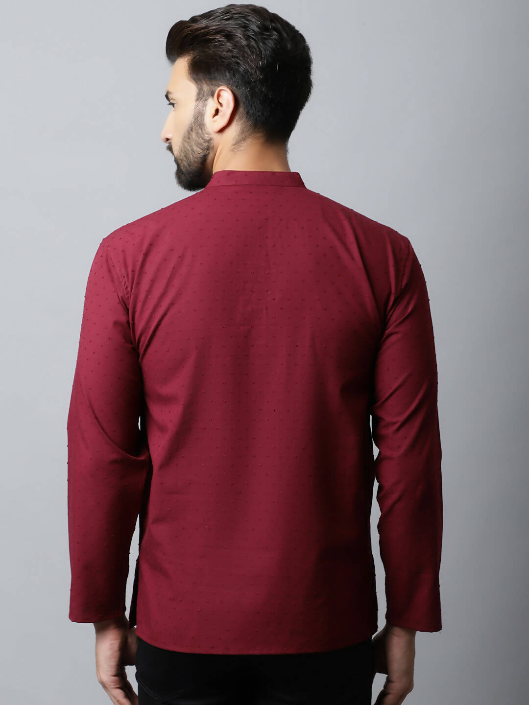 Even Apparels Maroon Color Pure Cotton Men's Kurta With Side Placket (SLD1182) | Swadesiicart