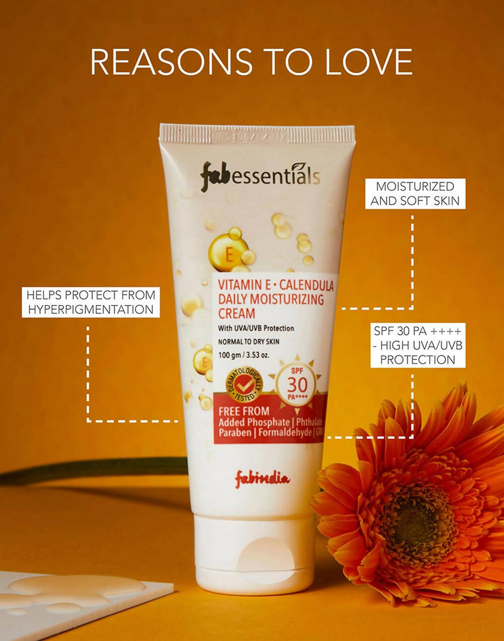 Fabessentials Vitamin E Calendula Daily Moisturizing Cream SPF 30 PA++++ - Swadesiicart
