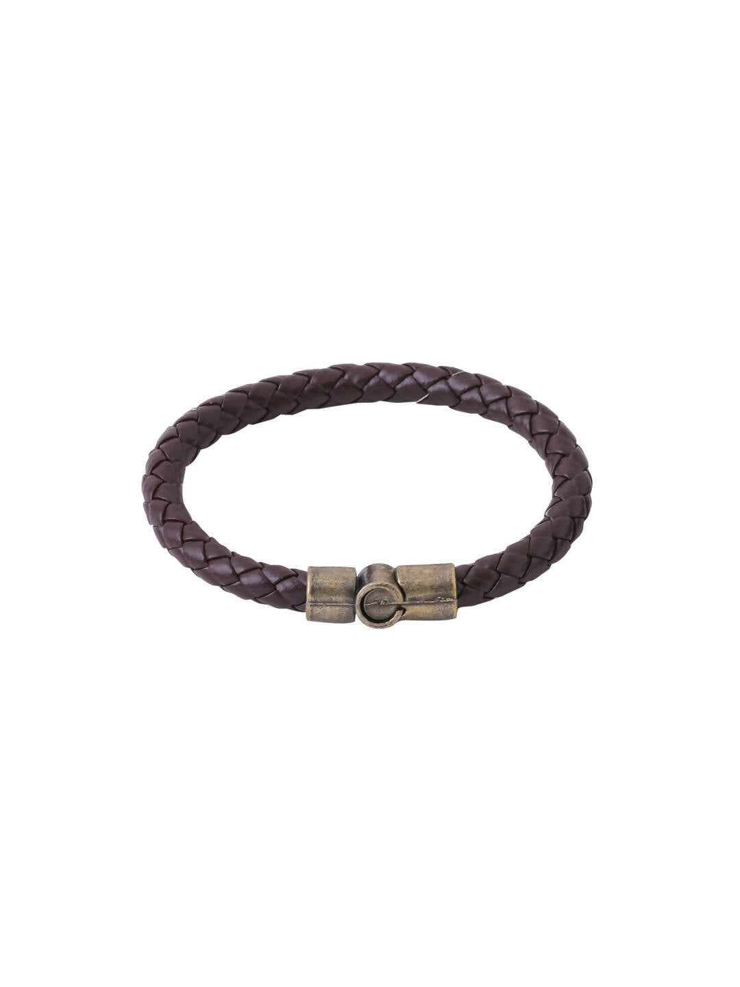 NVR Men's Brown Leather Bracelet - Swadesiicart