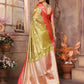 Anaita Golden Tissue Silk With Zari Weaving Saree With Blouse