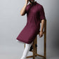 Even Apparels Maroon Color Pure Cotton Solid Men's Kurta With Shirt Collar (MMS755) | Swadesiicart