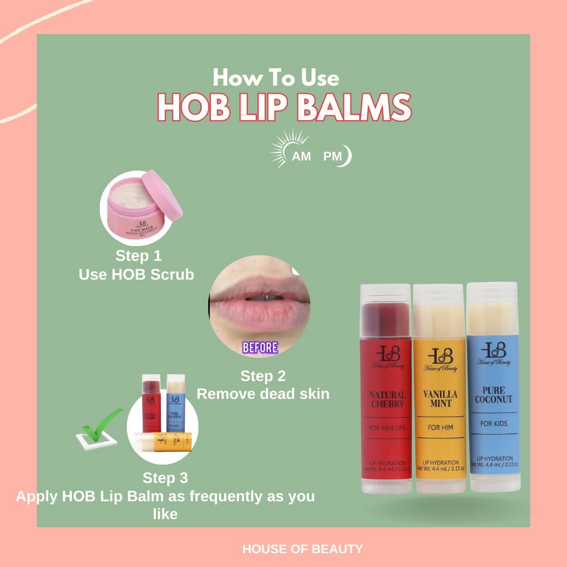 House of Beauty Pout Perfect Tinted Lip Balm Set - Swadesiicart